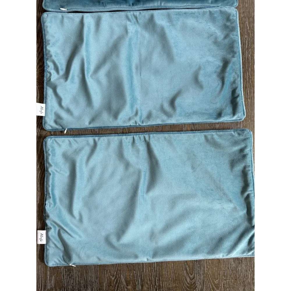 Alerfa Monstera Leaf Pillow Embroidery Cut Velvet Cushion Case Lux Set Of 3